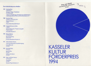 Programmheft zum Kulturpreis S. 1 © Archiv Frau und Musik