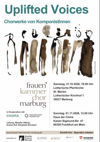 Konzertplakat zum Konzert der drei Frauenchöre in Marburg am 31.10.2026